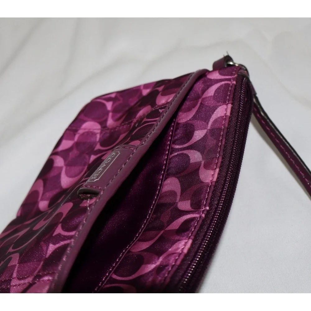 Coach Y2K Signature C Wristlet Pink Silver Logo Bag